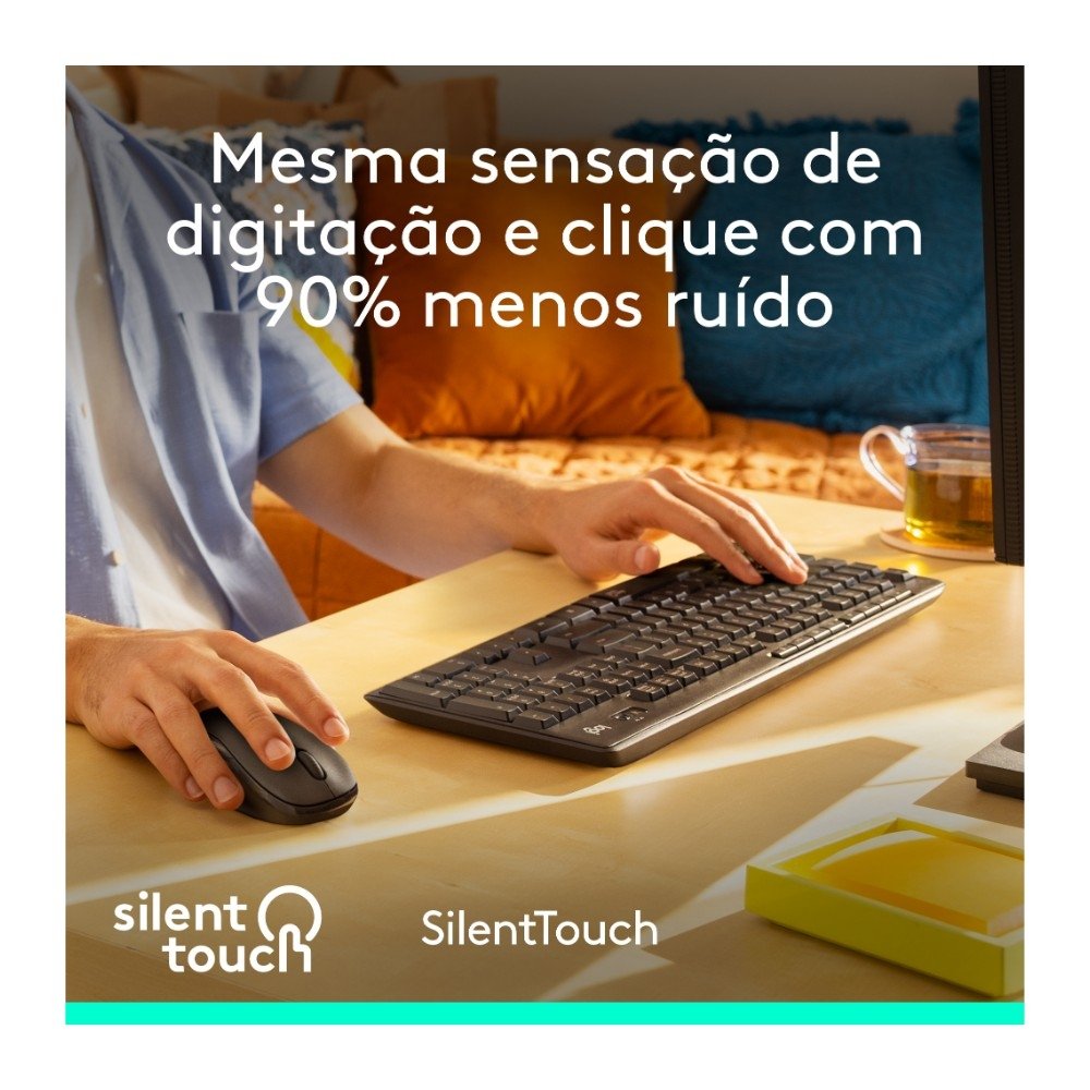 Teclado e Mouse sem fio ( Balão.info) MK295 com Digitação e Clique Silencioso, Conexão USB, Pilhas Inclusas e Layout ( Balão.info) - 920-( Balão.info - foto 2