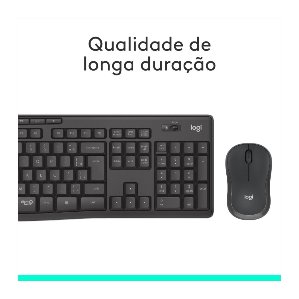 Teclado e Mouse sem fio ( Balão.info) MK295 com Digitação e Clique Silencioso, Conexão USB, Pilhas Inclusas e Layout ( Balão.info) - 920-( Balão.info - foto 6