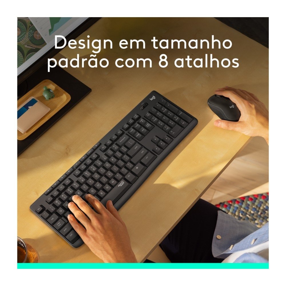 Teclado e Mouse sem fio Logitech MK295 com Digitação e Clique Silencioso, Conexão USB, Pilhas Inclusas e Layout ABNT2 - 920-009793 - view 3