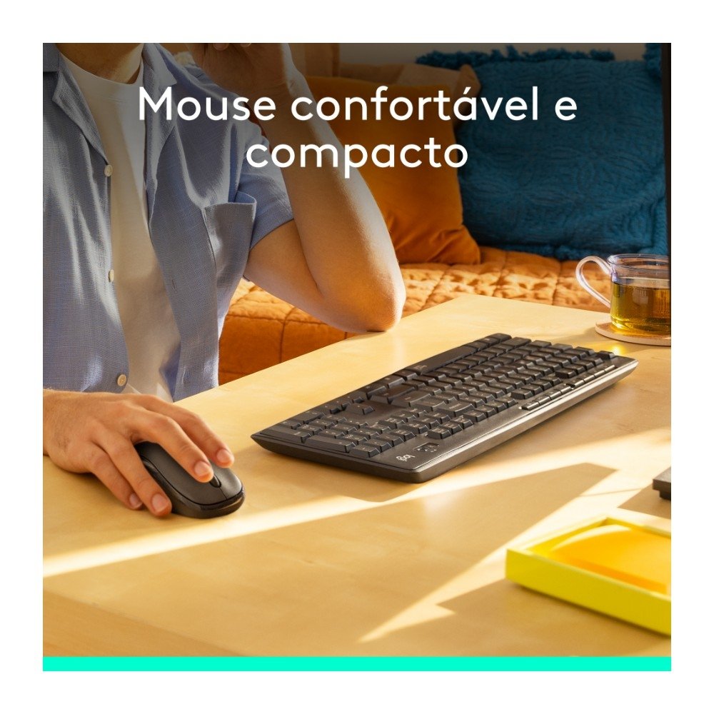 Teclado e Mouse sem fio ( Balão.info) MK295 com Digitação e Clique Silencioso, Conexão USB, Pilhas Inclusas e Layout ( Balão.info) - 920-( Balão.info - foto 4
