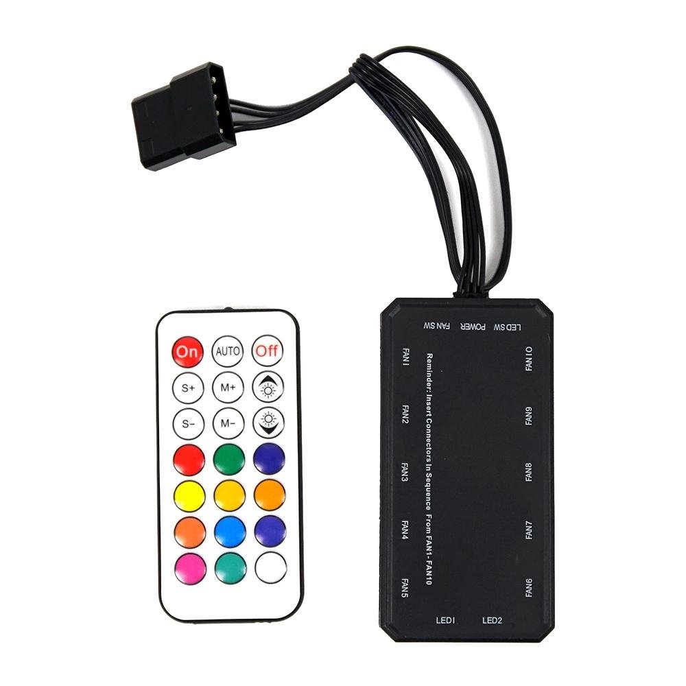 Imagem 2 de 2 do produto Kit com 3 Ventoinhas Redragon, 120mm, RGB, Preto - GC-F011