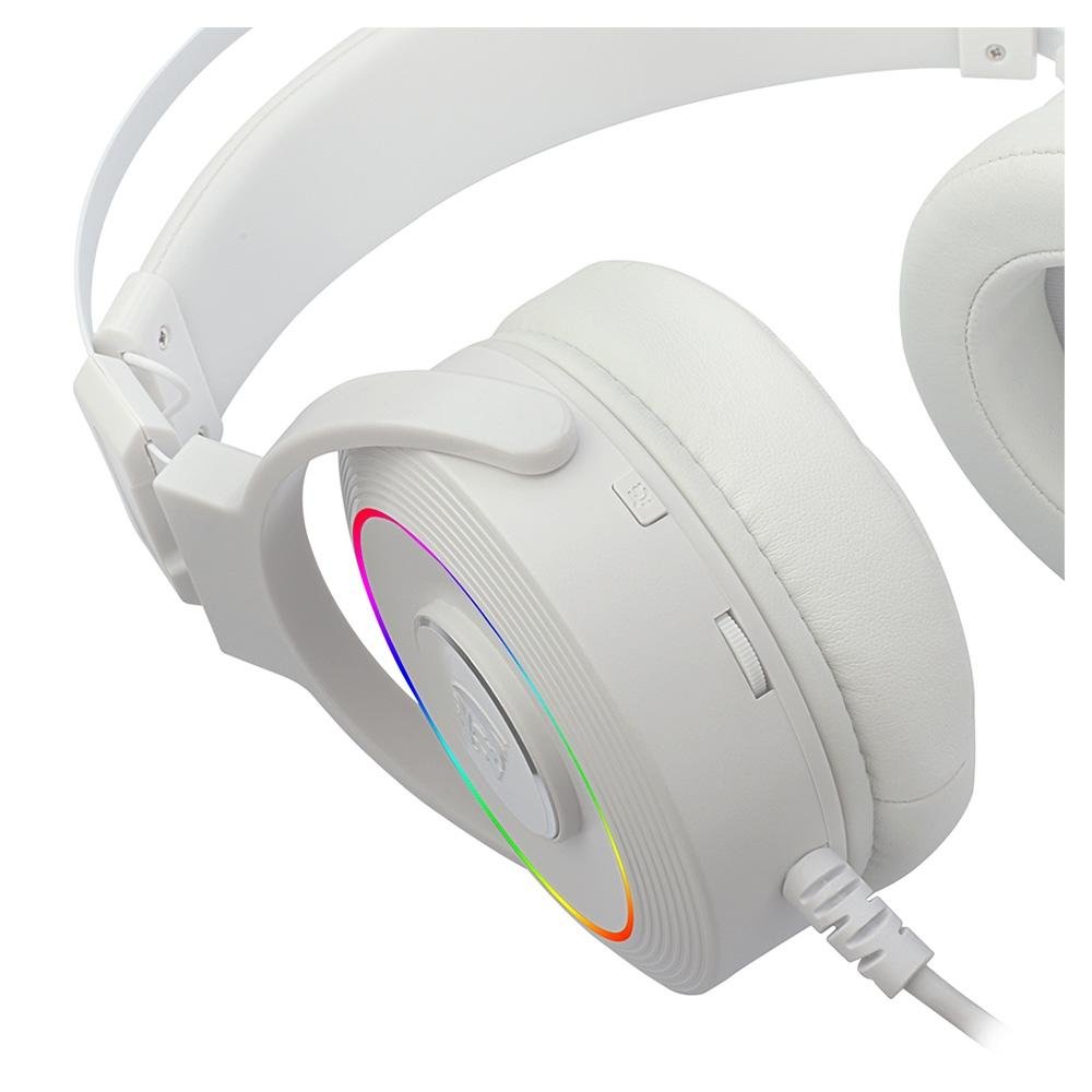Headset Gamer ( Balão.info) Lamia 2, RGB, Som Surround 7.1, Drivers 40mm, USB, Com Suporte, Branco - H320W-RGB - foto 6