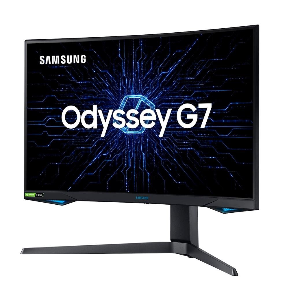 Imagem 2 de 6 do produto Monitor Gamer Samsung Odyssey G7 27 LED Curvo 2K QHD, Wide, 240 Hz, 1ms, HDMI e DisplayPort, HDR 600, FreeSync Premium - LC27G75TQSLXZD