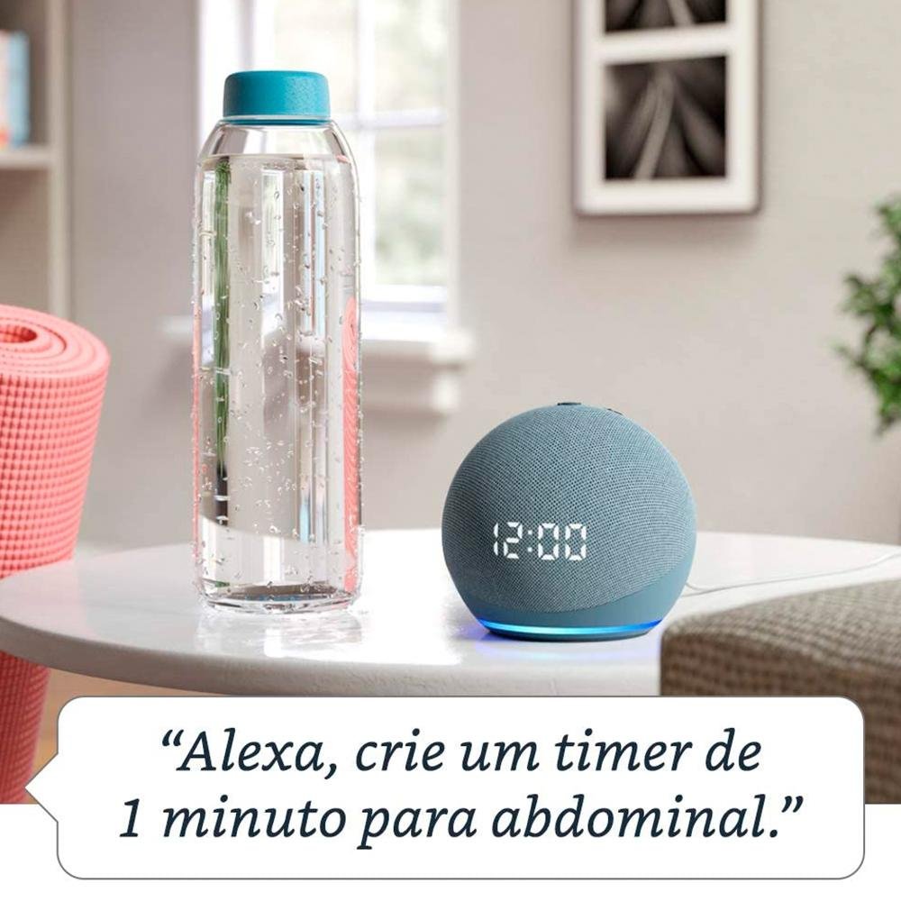 Imagem 10 de 13 do produto Echo Dot (4ª Geração) com Relógio e Alexa, Amazon Smart Speaker Branco - B084J4WP6J