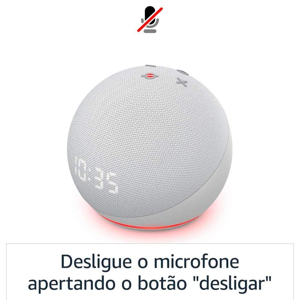 Imagem 11 de 13 do produto Echo Dot (4ª Geração) com Relógio e Alexa, Amazon Smart Speaker Branco - B084J4WP6J