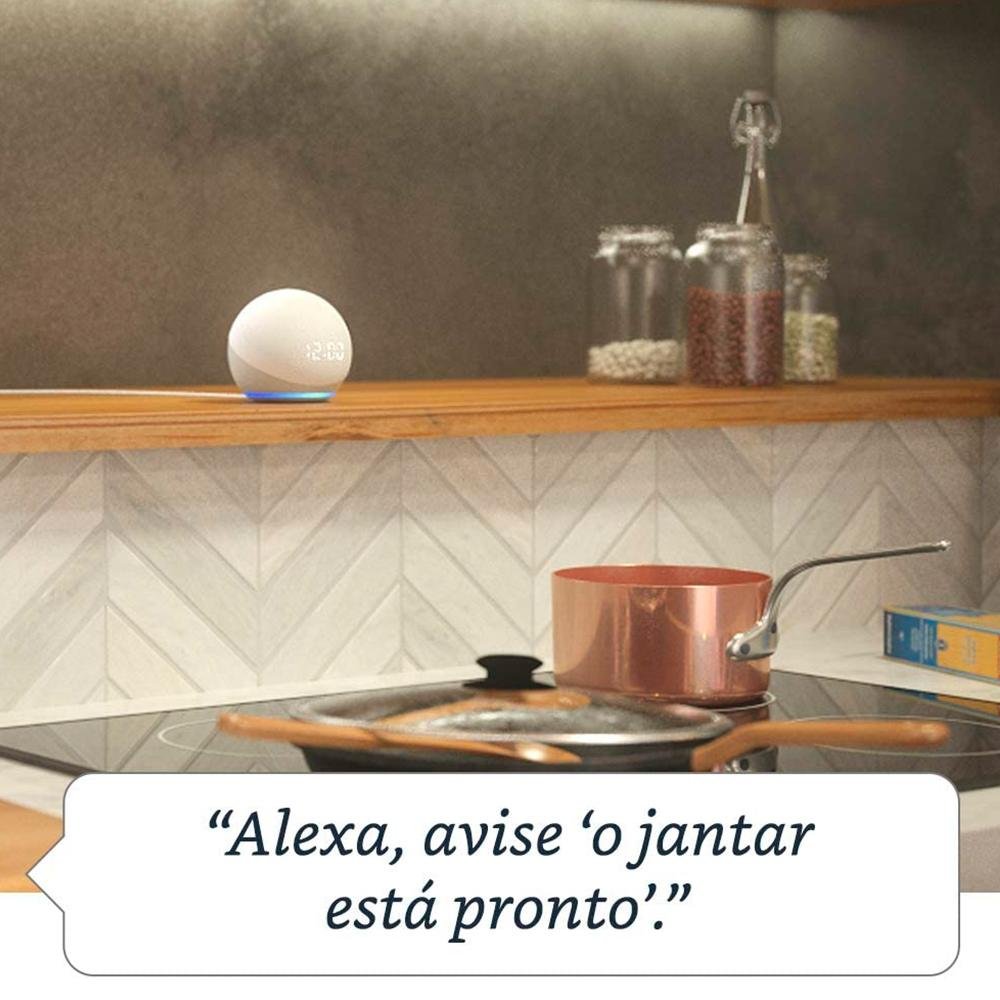 Imagem 13 de 13 do produto Echo Dot (4ª Geração) com Relógio e Alexa, Amazon Smart Speaker Branco - B084J4WP6J