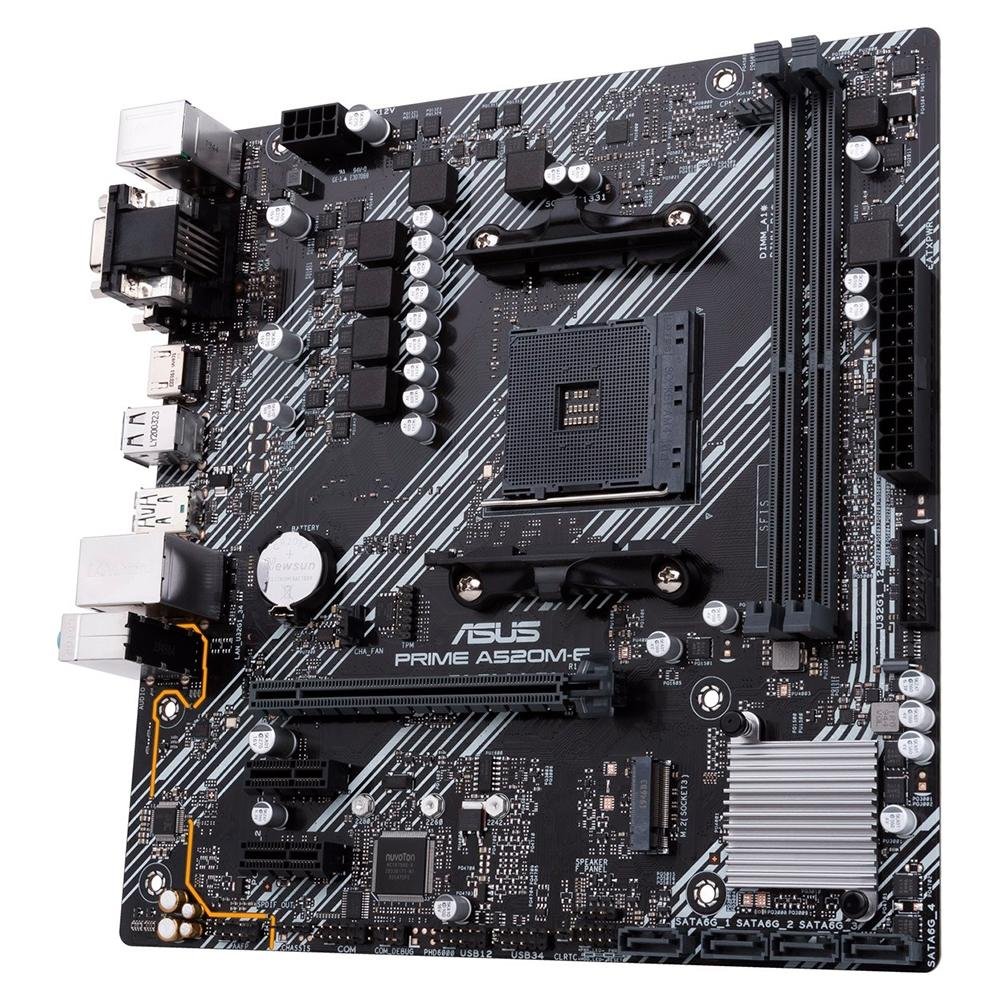 Placa-Mãe ASUS Prime A520M-E, AMD AM4, mATX, DDR4, Preto - 90MB1510-C1BAY0 Placa-Mãe ASUS Prime A520M-E, AMD AM4, mATX, DDR4, Preto - 90MB1510-C1BAY0