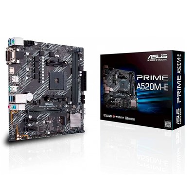 Placa-Mãe ASUS Prime A520M-E, AMD AM4, mATX, DDR4, Preto - 90MB1510-C1BAY0