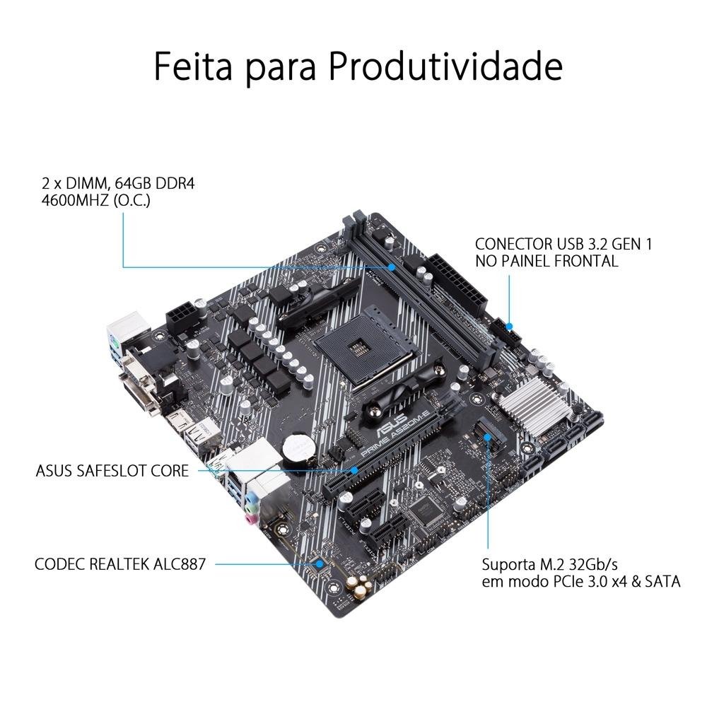 Placa-Mãe ASUS Prime A520M-E, AMD AM4, mATX, DDR4, Preto - 90MB1510-C1BAY0 - view 11