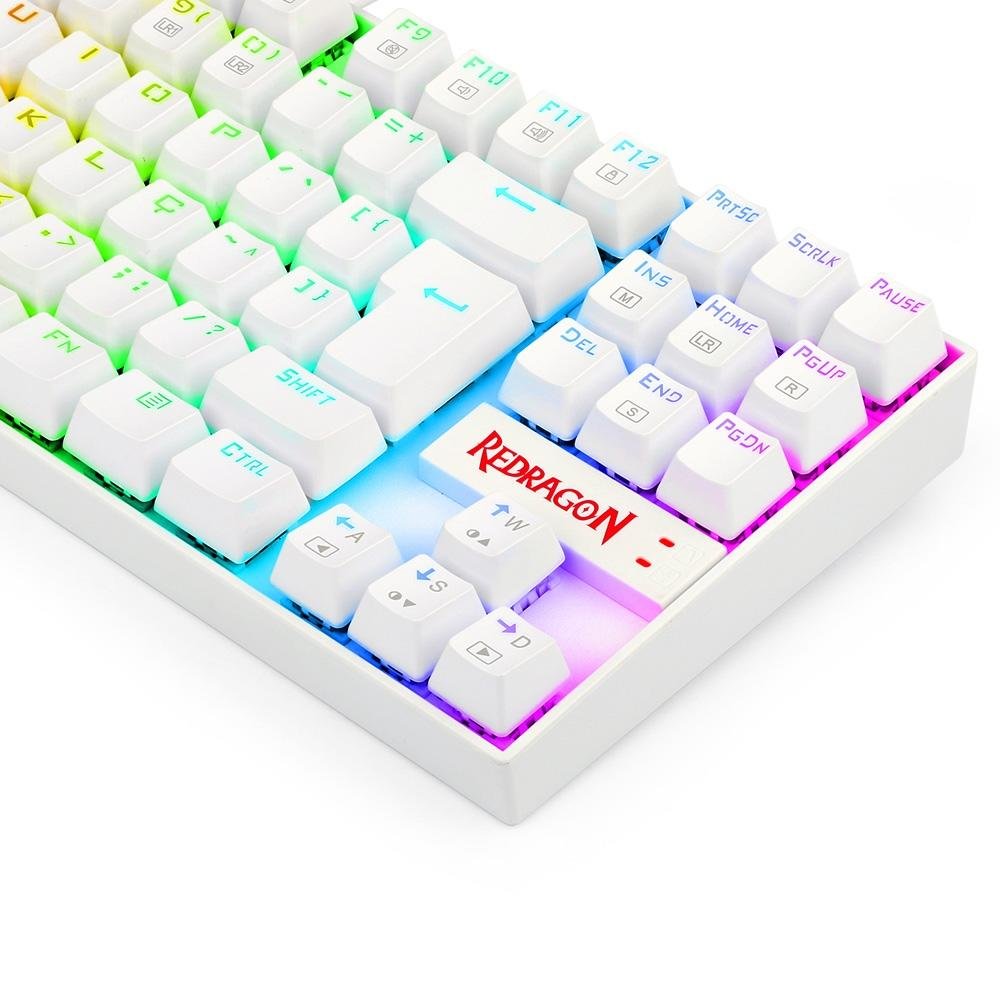 Imagem 8 de 9 do produto Teclado Mecânico Gamer Redragon Kumara, Anti-Ghosting, RGB, Switch Outemu Blue, ABNT2, Branco - K552W-RGB (PT-BLUE)