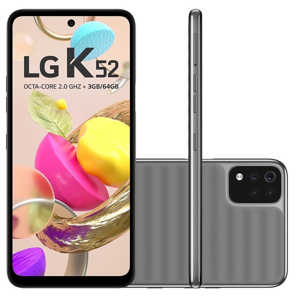 Smartphone LG K52, 64GB, 13MP, Tela 6.5´, Cinza - LMK420BMW | KaBuM!