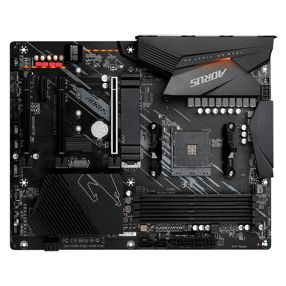Placa-Mãe Aorus B550 Elite V2, AMD B550, Rev. 1.0, ATX, DDR4, Preto - B550 AORUS ELITE V2 Placa-Mãe Aorus B550 Elite V2, AMD B550, Rev. 1.0, ATX, DDR4, Preto - B550 AORUS ELITE V2