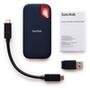 SSD Externo Portátil SanDisk Extreme, 1TB, USB 3.1, Leitura: 1050 MB/s e Gravação: 1000 MB/s, Preto e Laranja - SDSSDE61-1T00-G25