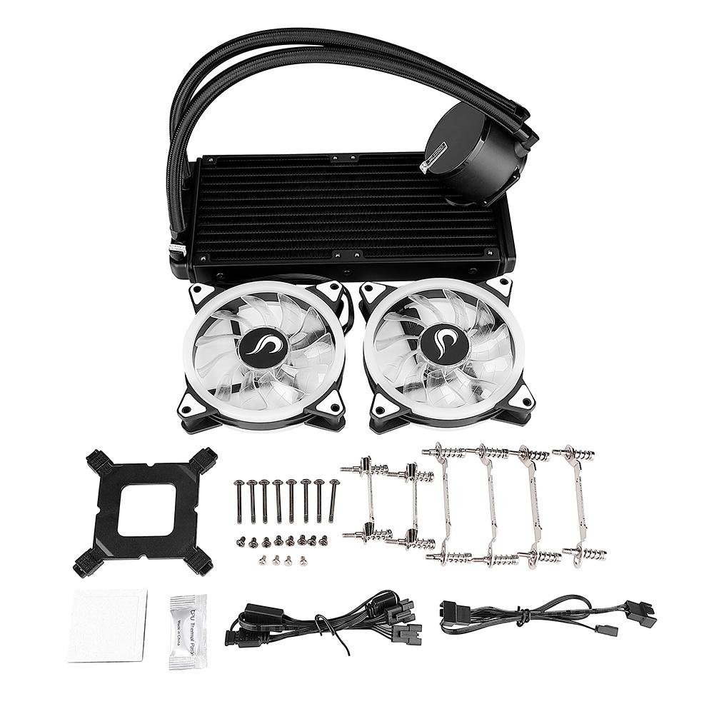 Imagem 9 de 9 do produto Water Cooler Rise Mode Gamer Black, RGB, 240mm, AMD/Intel, Preto - RM-WCB-02-RGB