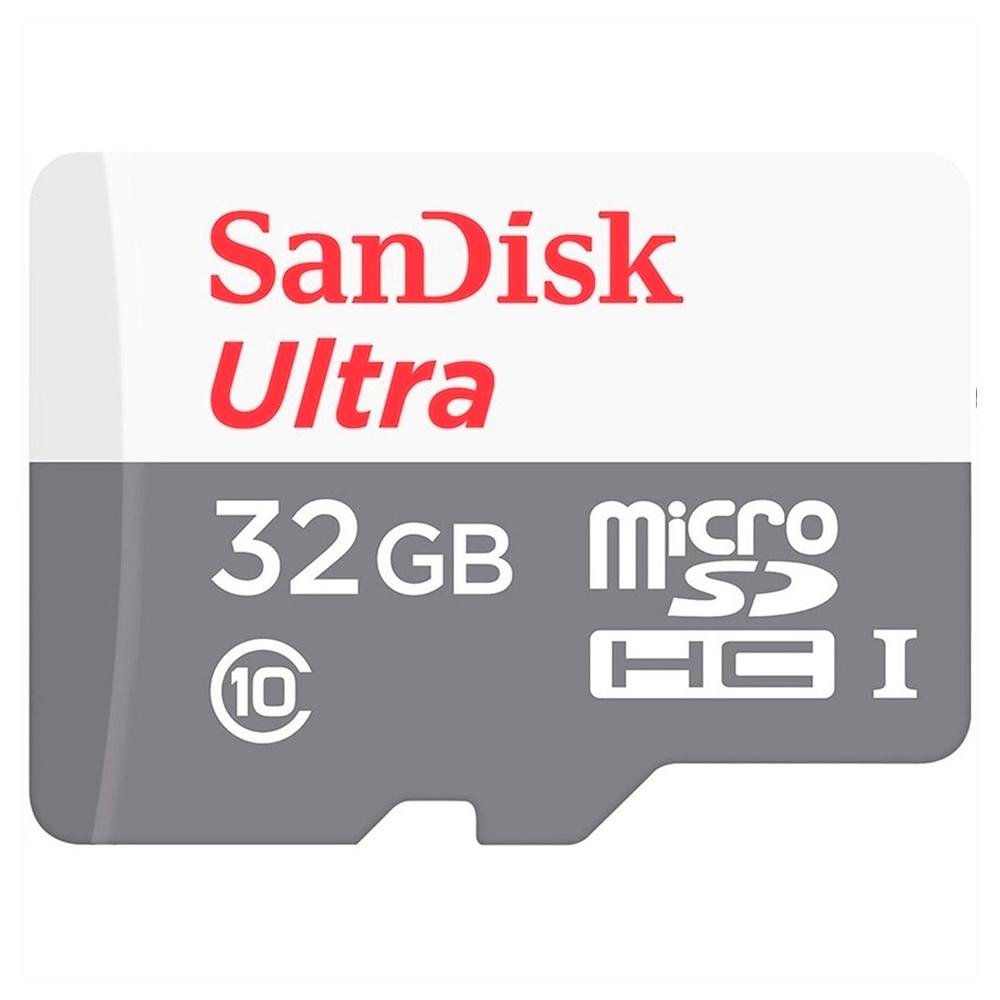 Cartão MicroSD SanDisk Ultra MicroSDHC UHS-I, 32GB, 100MB/s, com adaptador - SDSQUNR-032G-GN3MA Cartão MicroSD SanDisk Ultra MicroSDHC UHS-I, 32GB, 100MB/s, com adaptador - SDSQUNR-032G-GN3MA