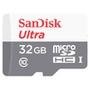 Cartão MicroSD SanDisk Ultra MicroSDHC UHS-I, 32GB, 100MB/s, com adaptador - SDSQUNR-032G-GN3MA