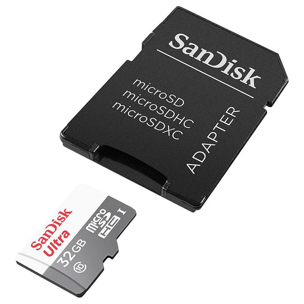 Cartão MicroSD SanDisk Ultra MicroSDHC UHS-I, 32GB, 100MB/s, com adaptador - SDSQUNR-032G-GN3MA Cartão MicroSD SanDisk Ultra MicroSDHC UHS-I, 32GB, 100MB/s, com adaptador - SDSQUNR-032G-GN3MA