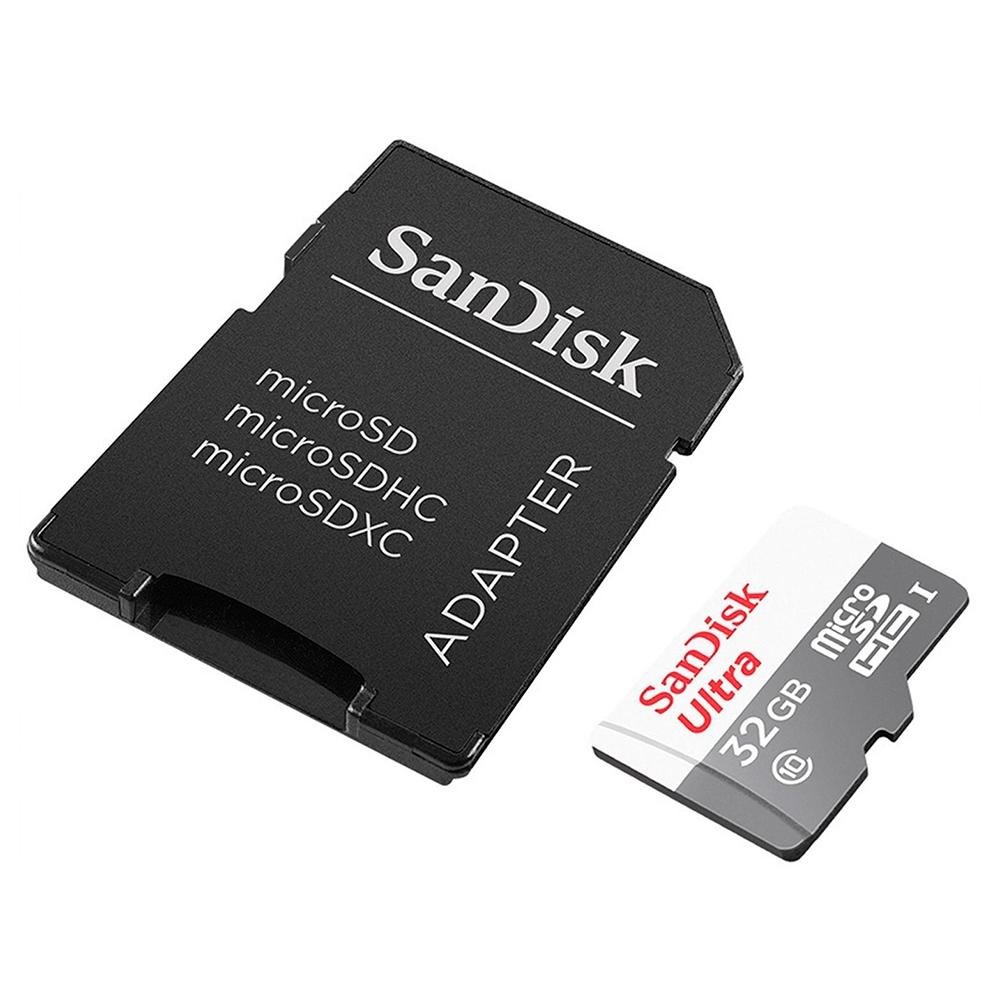 Cartão MicroSD SanDisk Ultra MicroSDHC UHS-I, 32GB, com Adaptador - SDSQUNR- 032G-GN3MA | KaBuM!