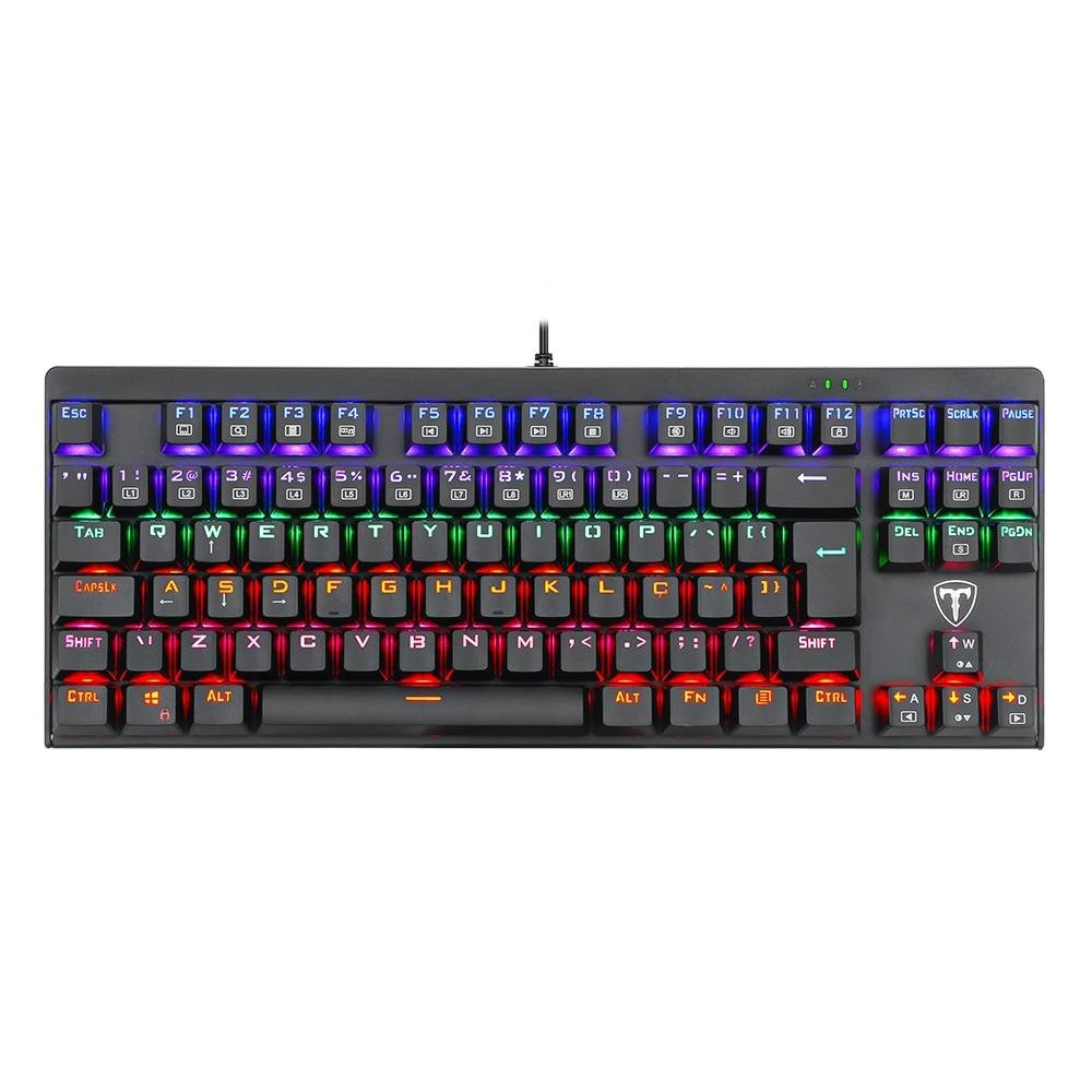 Teclado Mecânico Gamer T-Dagger Corvette, LED Rainbow