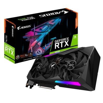 グラフィックボード・グラボ・ビデオカード GeForce RTX 3070 GIGABYTE AORUS MASTER Placa de Vídeo RTX 3070 Master Gigabyte NVIDIA Aorus GeForce, 8GB
