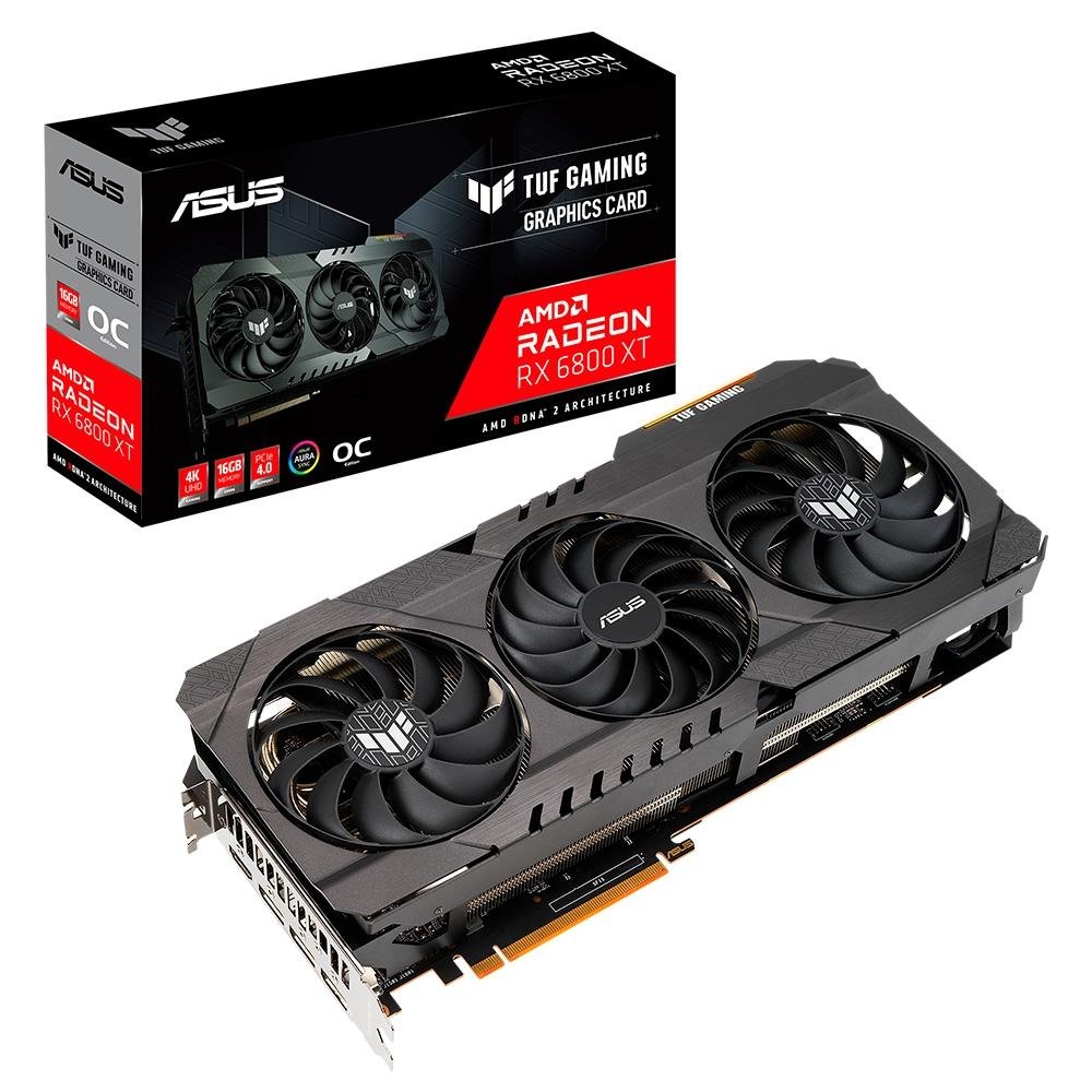 Placa de Vídeo Asus TUF RX 6800 XT GAMING OC, 16G, GDDR6 - TUF-RX6800XT-O16G-GAMING Placa de Vídeo Asus TUF RX 6800 XT GAMING OC, 16G, GDDR6 - TUF-RX6800XT-O16G-GAMING