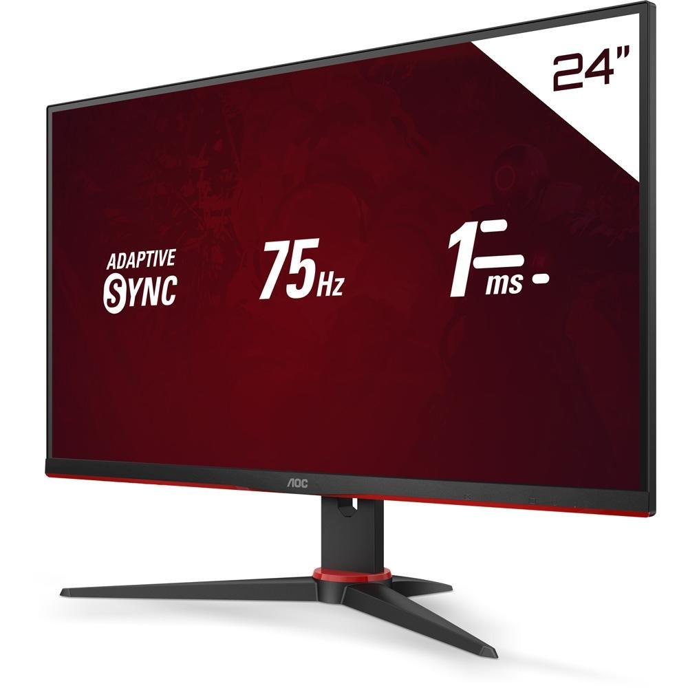 Monitor Gamer AOC Speed 23.8' IPS, Wide, 75 Hz, Full HD, 1ms, Adaptive Sync, VESA, HDMI/VGA - 24G2HE5 Monitor Gamer AOC Speed 23.8' IPS, Wide, 75 Hz, Full HD, 1ms, Adaptive Sync, VESA, HDMI/VGA - 24G2HE5