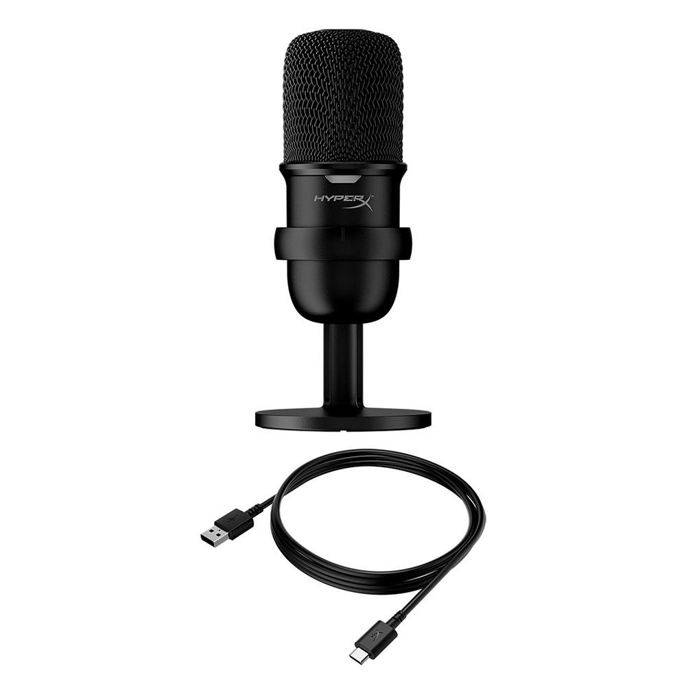 Microfone HyperX Solocast Podcast, USB, Pedestal Ajustável, Compatível PS4, PS5, Mac e PC - 4P5P8AA