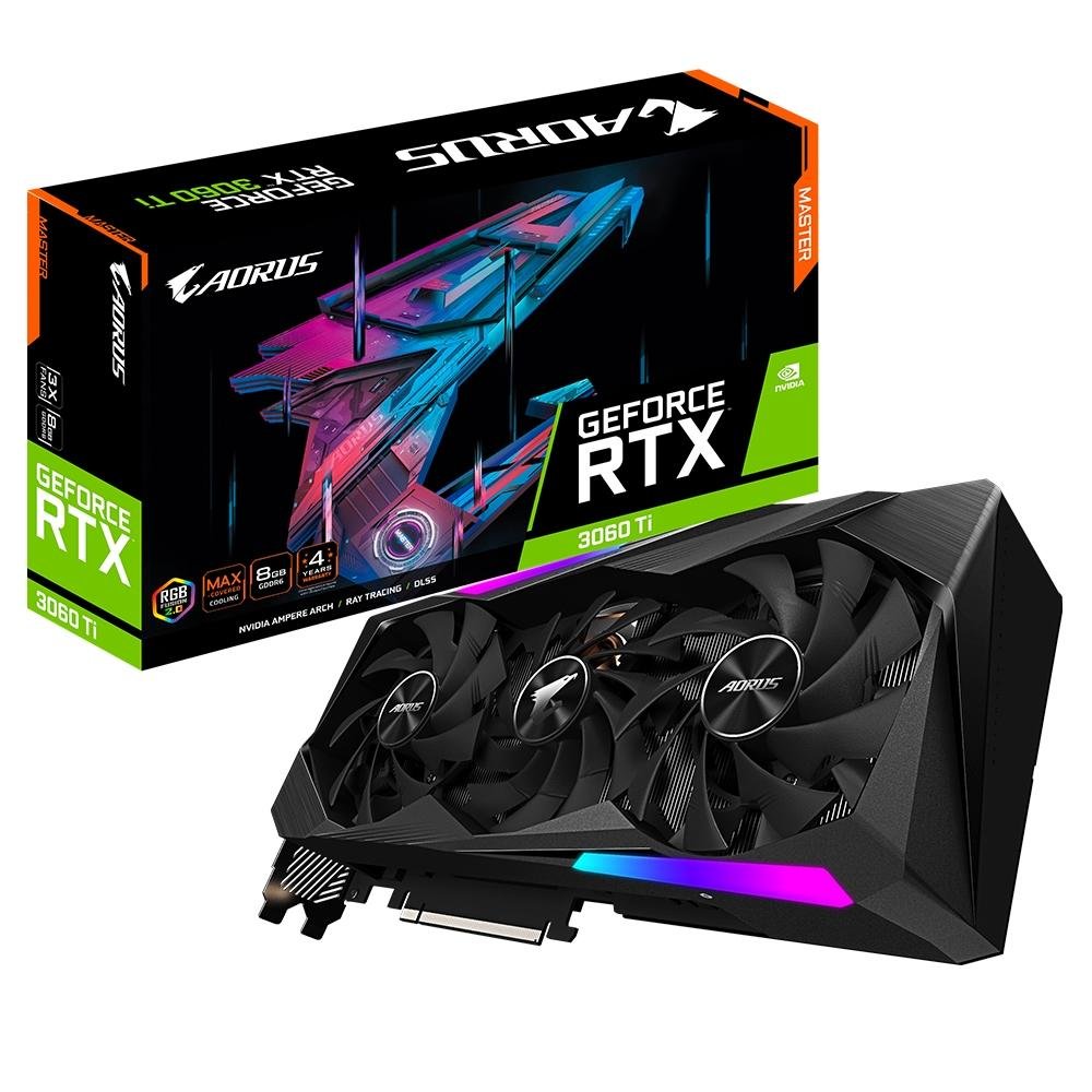 グラフィックボード GIGABYTE RTX3060Ti AORUS Placa de Vídeo Gigabyte NVIDIA GeForce RTX 3060 Ti, 8GB, AORUS