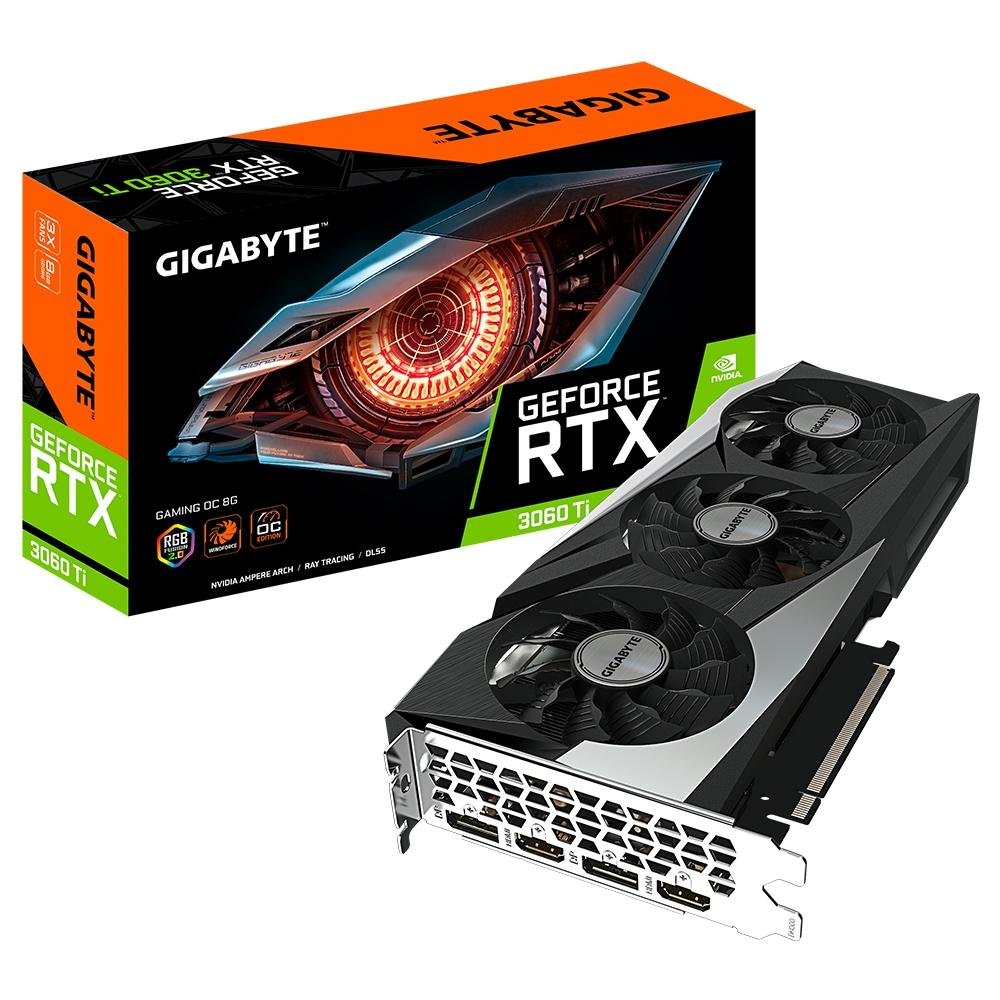 Placa de Vídeo Gigabyte NVIDIA GeForce RTX 3060 Ti, 8GB, GAMING OC