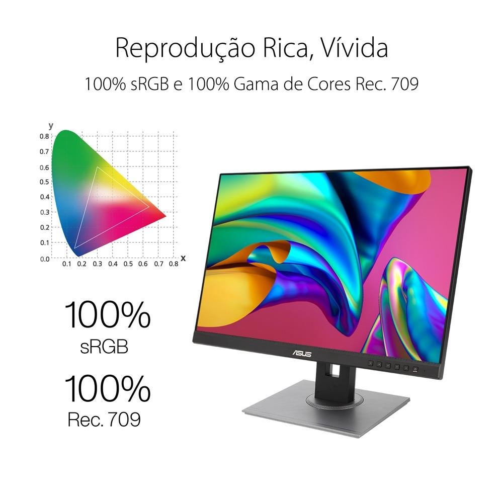 Monitor Profissional Asus ProArt 24.1' IPS, Full HD, 100%sRGB, Calman Certified, HDMI/DisplayPort, ProArt Preset/ProArt Palette - PA248QV Monitor Profissional Asus ProArt 24.1' IPS, Full HD, 100%sRGB, Calman Certified, HDMI/DisplayPort, ProArt Preset/ProArt Palette - PA248QV