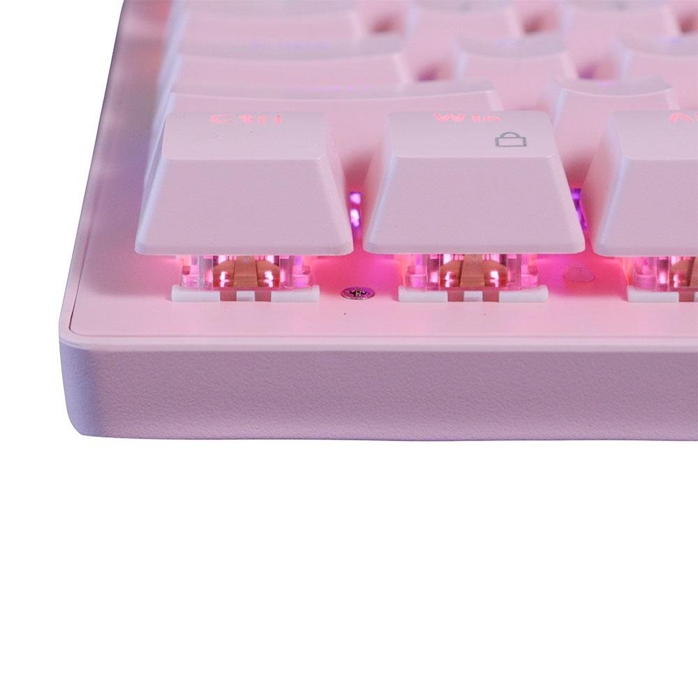 Teclado Gamer Oex Game Wolf, ABNT2, Pink - TC 605 | KaBuM!
