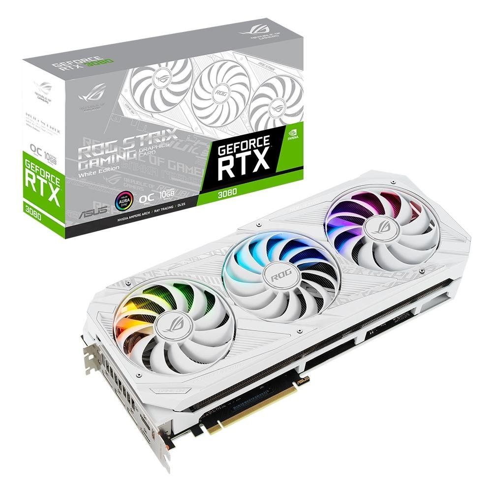 グラフィックボード・グラボ・ビデオカード ASUS ROG STRIX RTX3080 O10G WHITE placa-de-video-asus-rog-strix-