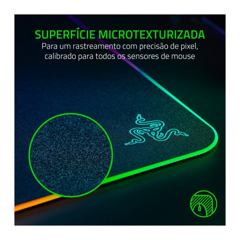 Imagem 4 de 6 do produto Mousepad Gamer Razer Firefly V2, RGB Chroma 19 Zonas, Control/Speed, Médio (355x255mm), Preto - RZ02-03020100