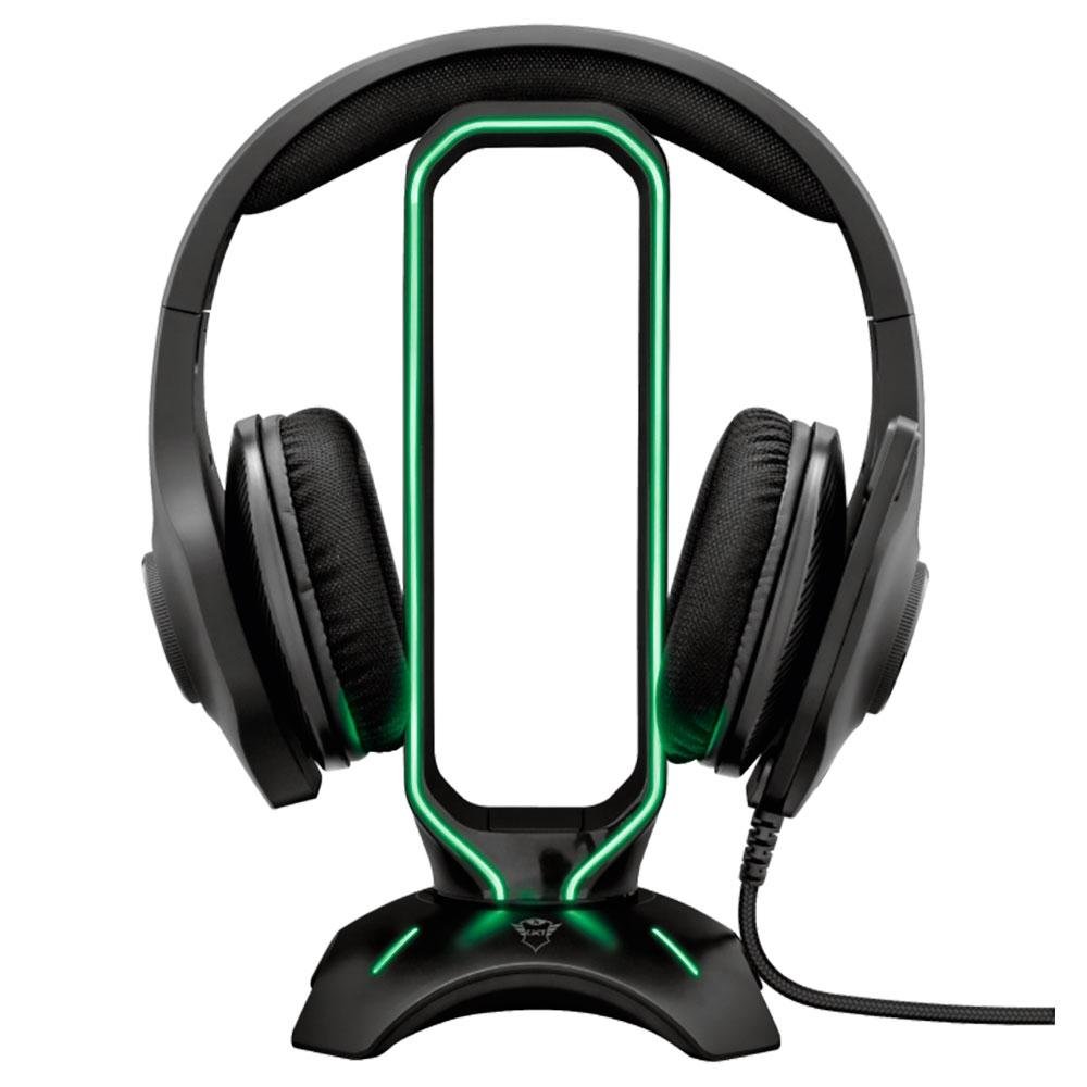 Imagem 6 de 9 do produto Suporte para Headset Gamer GXTrust GXT 265 Cintar, RGB, 2 Portas USB - 23647