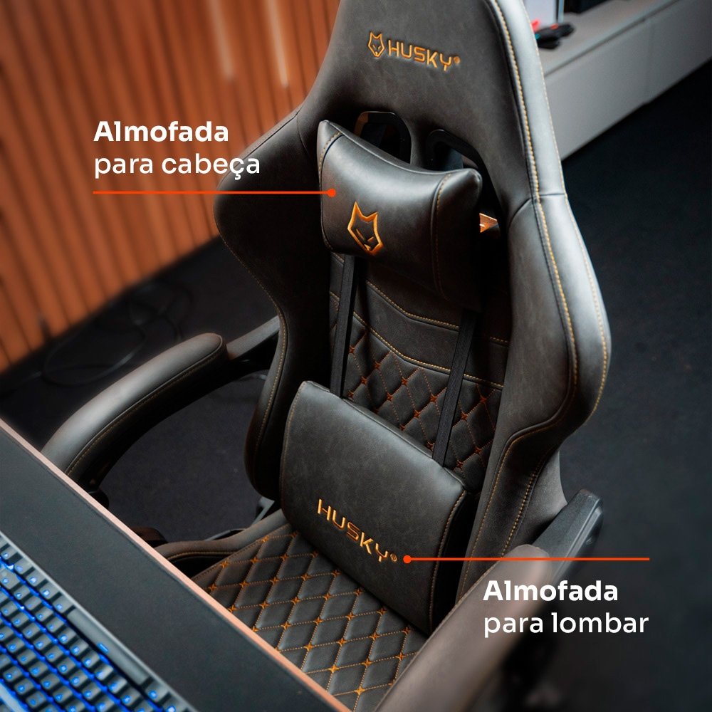 Cadeira Gamer Balão.info Tempest 700, Até 145kg, Almofadas, Reclinável 150º, PU, Descanso para Pés, Cinza - HCG700CZ - view 2