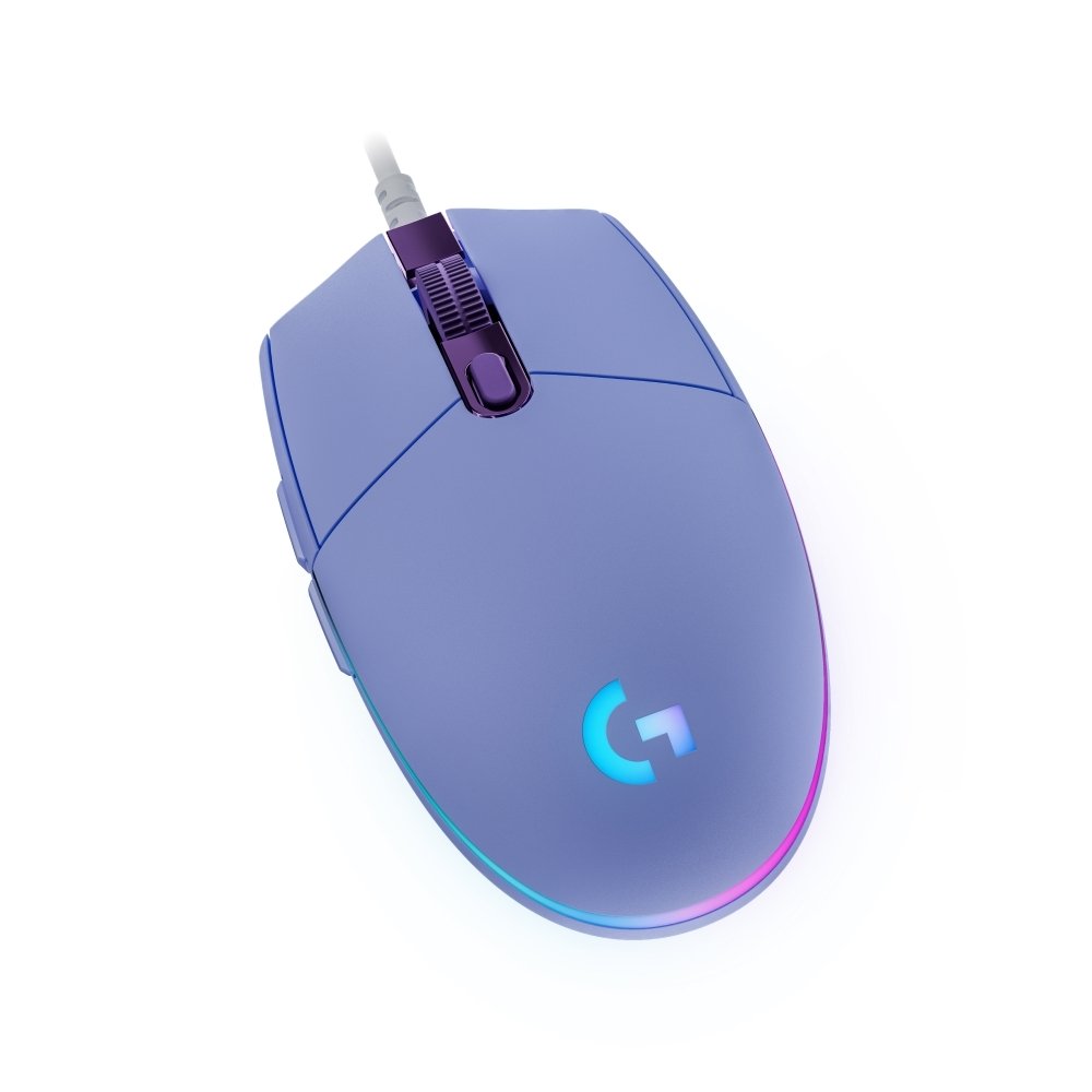 Mouse Gamer Logitech G203 LIGHTSYNC RGB, Efeito de Ondas de Cores, 6 Botões Programáveis e Até 8.000 DPI, Lilás - 910-005852