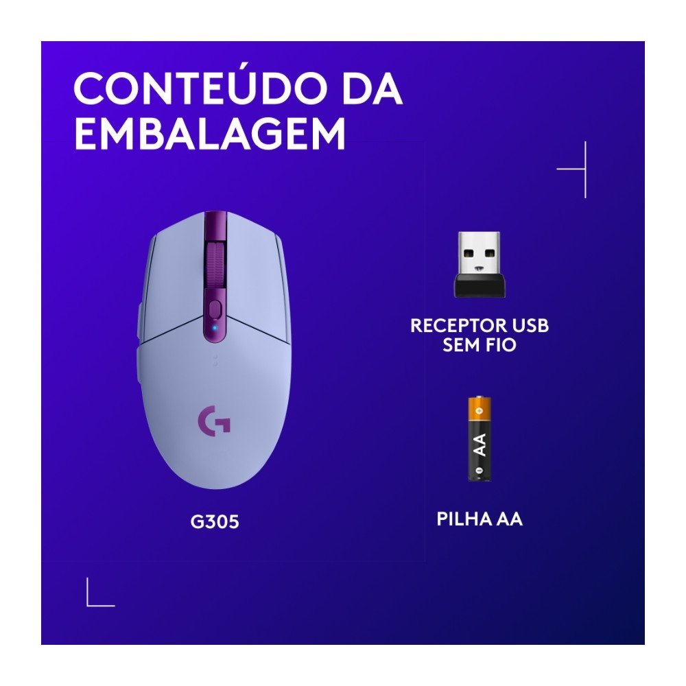 Mouse Gamer Sem Fio ( Balão.info), 6 Botões, 12.000 DPI, Lilás - 910-( Balão.info - view 8