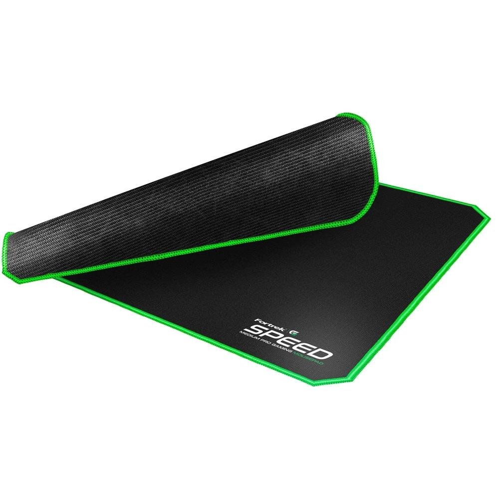 Imagem 3 de 4 do produto Mousepad Gamer Fortrek Speed MPG101, Médio (320X240mm), Preto/Verde - 72691