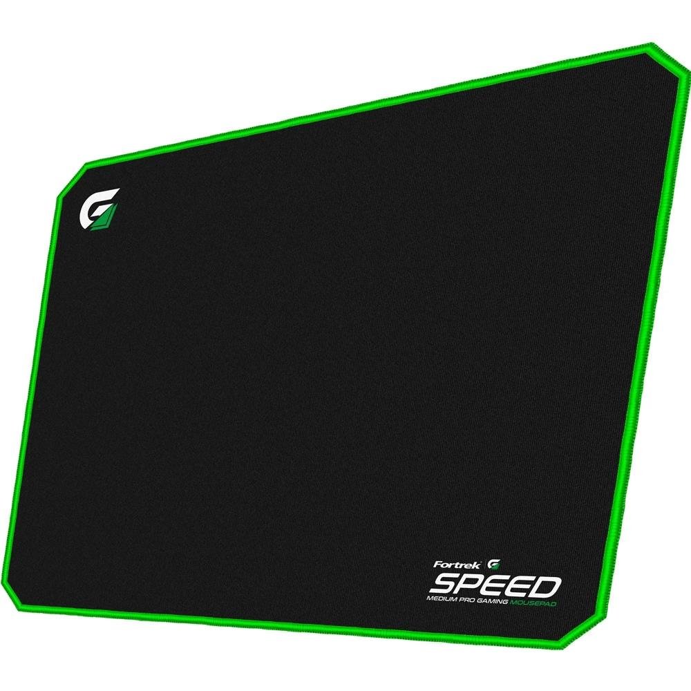 Imagem 2 de 4 do produto Mousepad Gamer Fortrek Speed MPG101, Médio (320X240mm), Preto/Verde - 72691