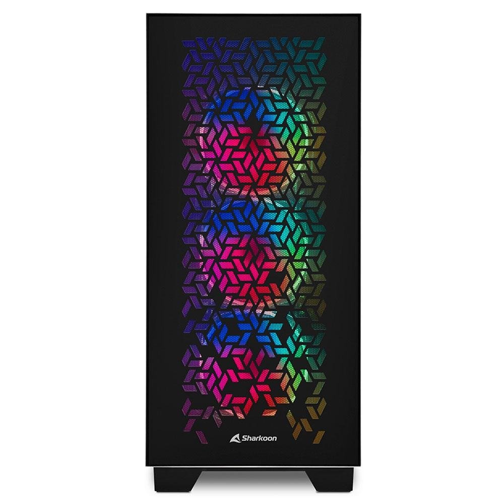 Imagem 2 de 6 do produto Gabinete Gamer Sharkoon Elite,  Full Tower, RGB, ATX, Lateral em Vidro Temperado, 4x Cooler Fan RGB, Preto -  CA300H