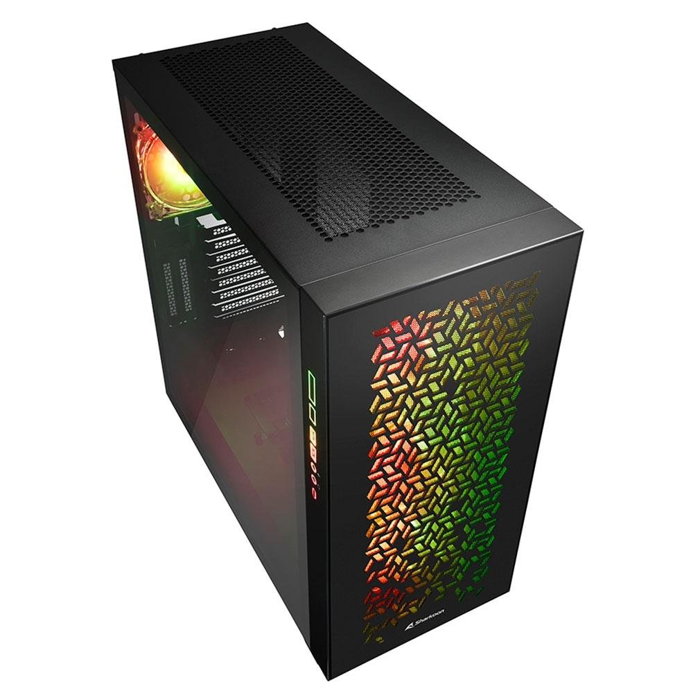 Imagem 6 de 6 do produto Gabinete Gamer Sharkoon Elite,  Full Tower, RGB, ATX, Lateral em Vidro Temperado, 4x Cooler Fan RGB, Preto -  CA300H