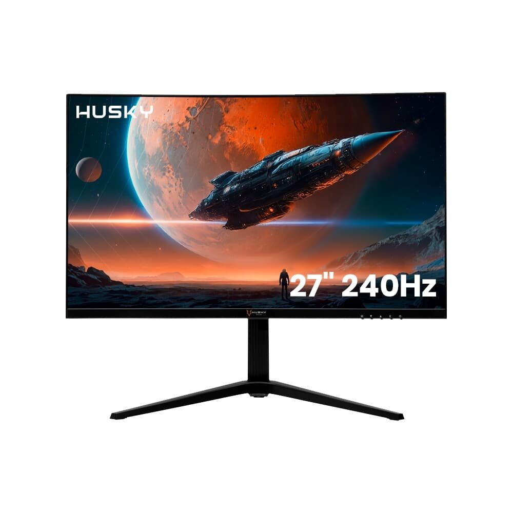 Monitor Gamer Curvo Husky Blizzard 27' LED Full HD, 240Hz, 1ms, HDMI e DisplayPort, 99% sRGB, Adaptive Sync, Ajuste de Altura - HGMT006