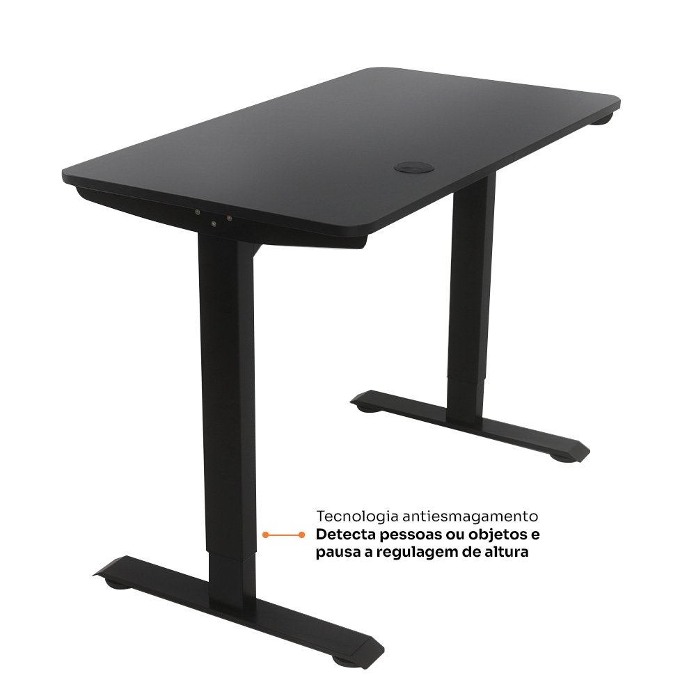 Mesa Office Balão.info Zenith 900 PRO - Regulagem Elétrica de Altura, Alerta Ergonômico, 4 Memórias, Antiesmagamento, Preta - HDO900PT - view 8