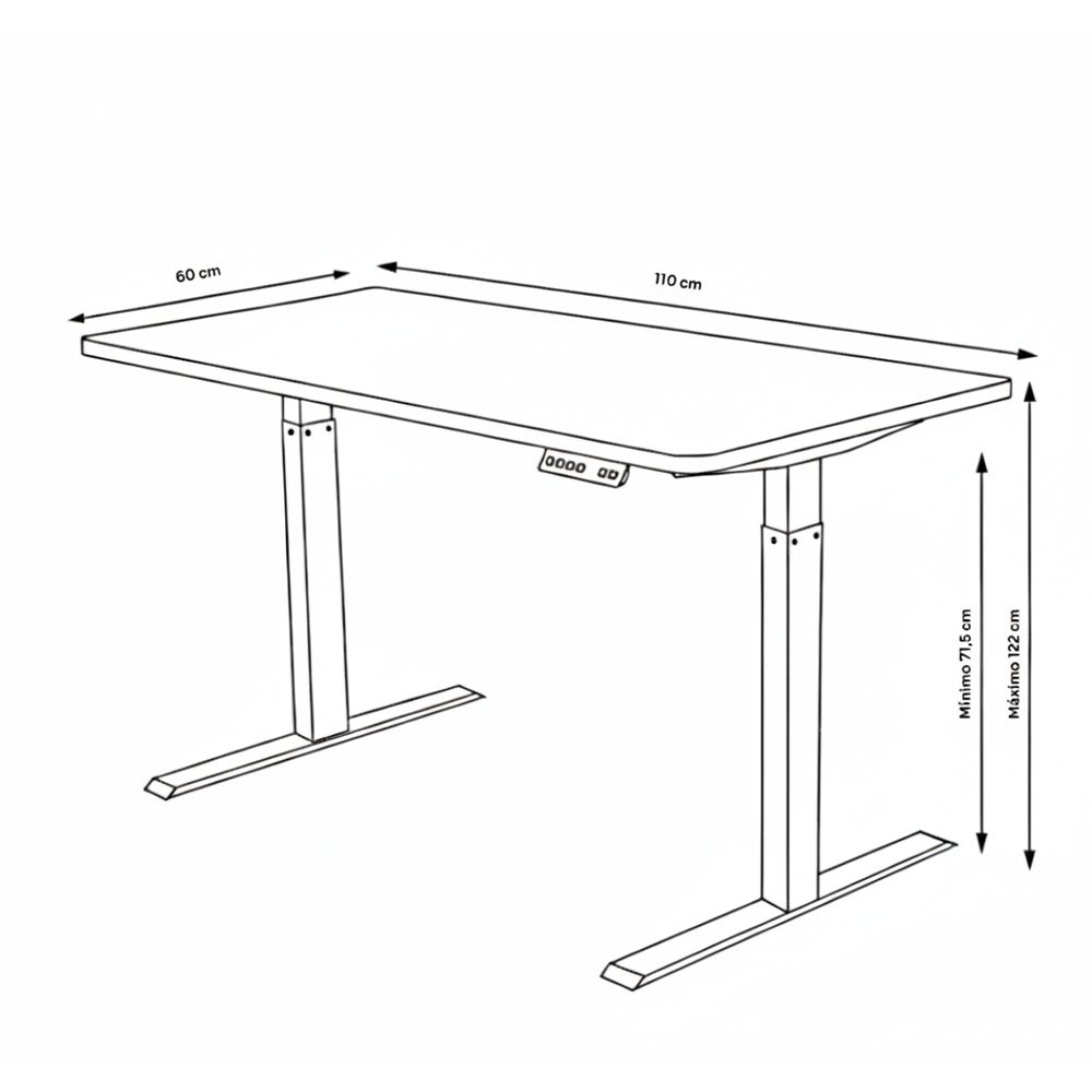 Mesa Office Balão.info Zenith 900 PRO - Regulagem Elétrica de Altura, Alerta Ergonômico, 4 Memórias, Antiesmagamento, Preta - HDO900PT - view 3