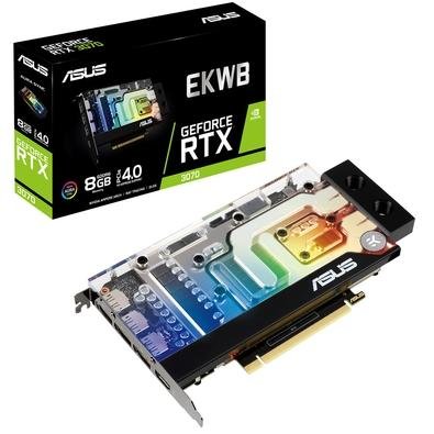 As placas ASUS EKWB GeForce RTX ? 3070 são o resultado de esforços de engenharia colaborativos entre a ASUS e a EK®. Um PCB compacto reforçado com uma