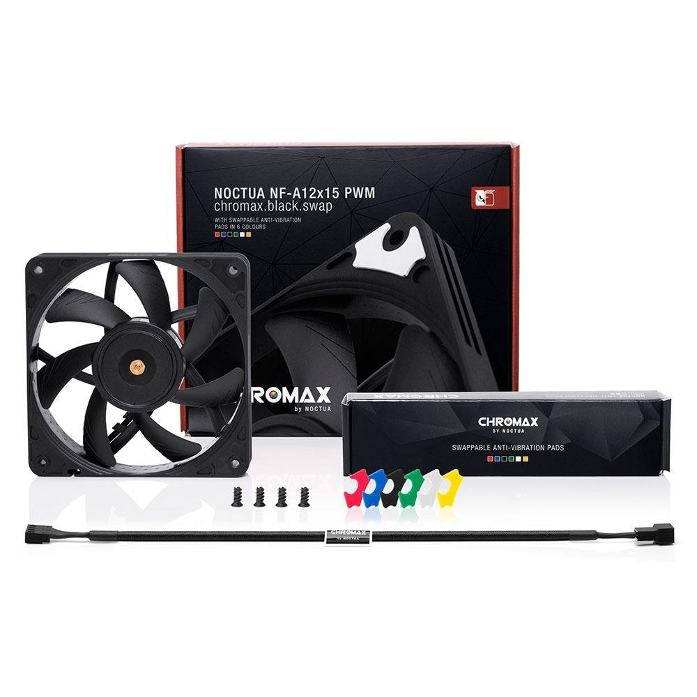 Imagem 3 de 3 do produto Ventoinha Noctua NF-A12x15 PWM, 120mm, Preto - CH.BK.S