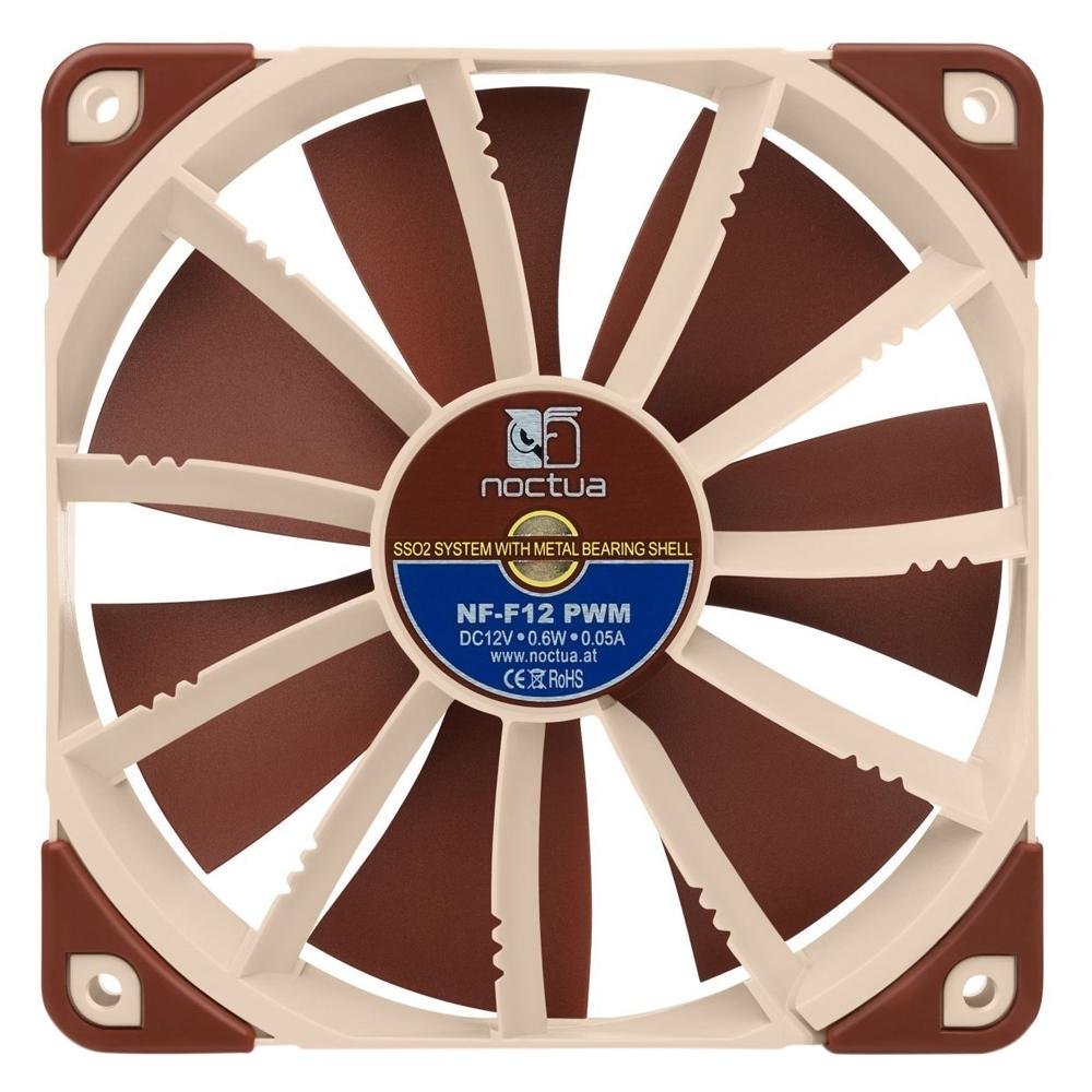 Imagem 2 de 5 do produto Ventoinha Noctua, 120mm, Marrom  - NF-F12-PWM