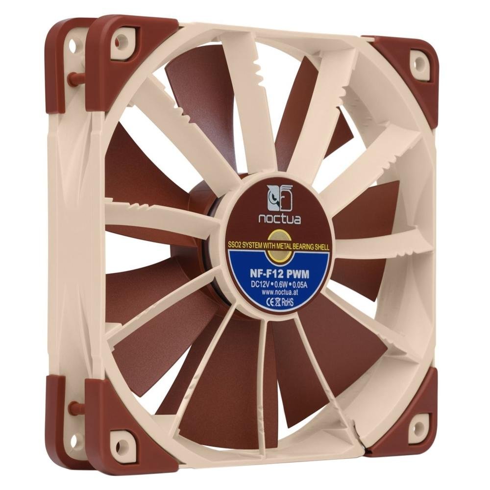 Imagem 4 de 5 do produto Ventoinha Noctua, 120mm, Marrom  - NF-F12-PWM