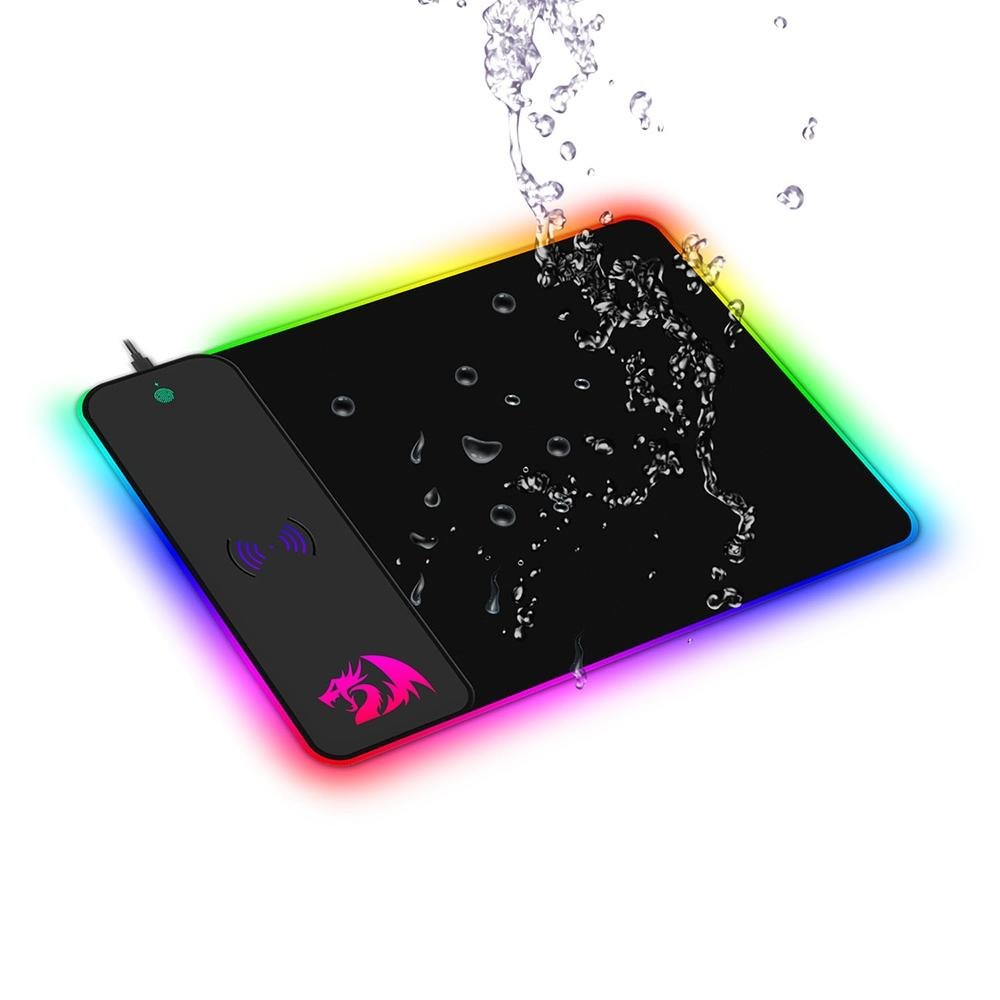 Mousepad Gamer Redragon Crater, Qi Wireless, RGB, Médio (400x300mm) - P028