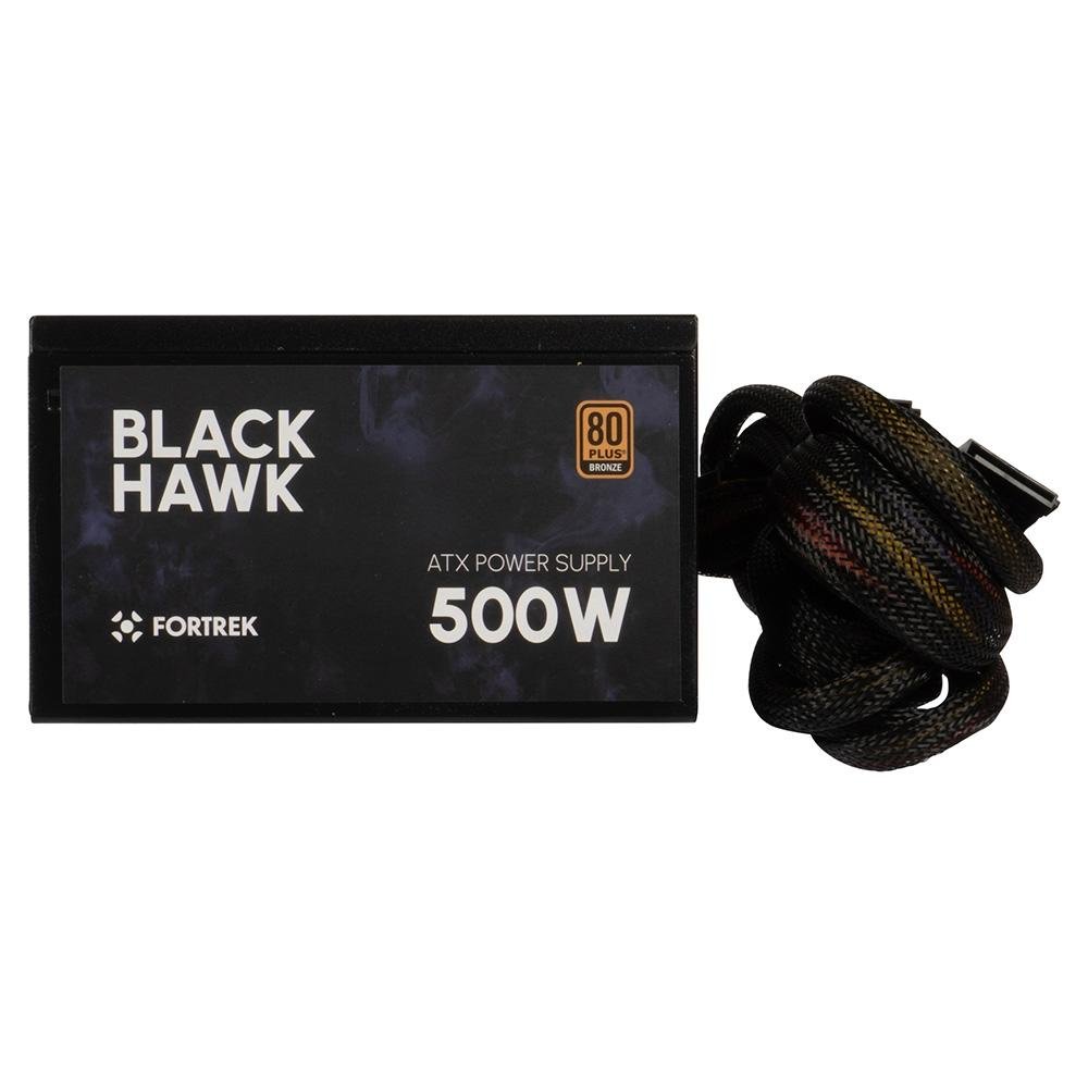Imagem 4 de 15 do produto Fonte Fortrek Black Hawk, 500W, 80 Plus Bronze, PFC Ativo, Sem Cabo, Preto - 70459